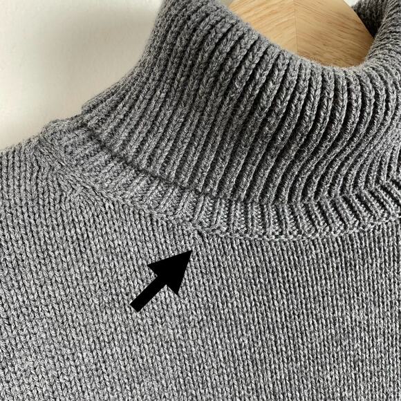 Madewell Chunky Rib Knit Turtleneck Sweater Gray Heather Graphite 100% Cotton - Picture 10 of 10